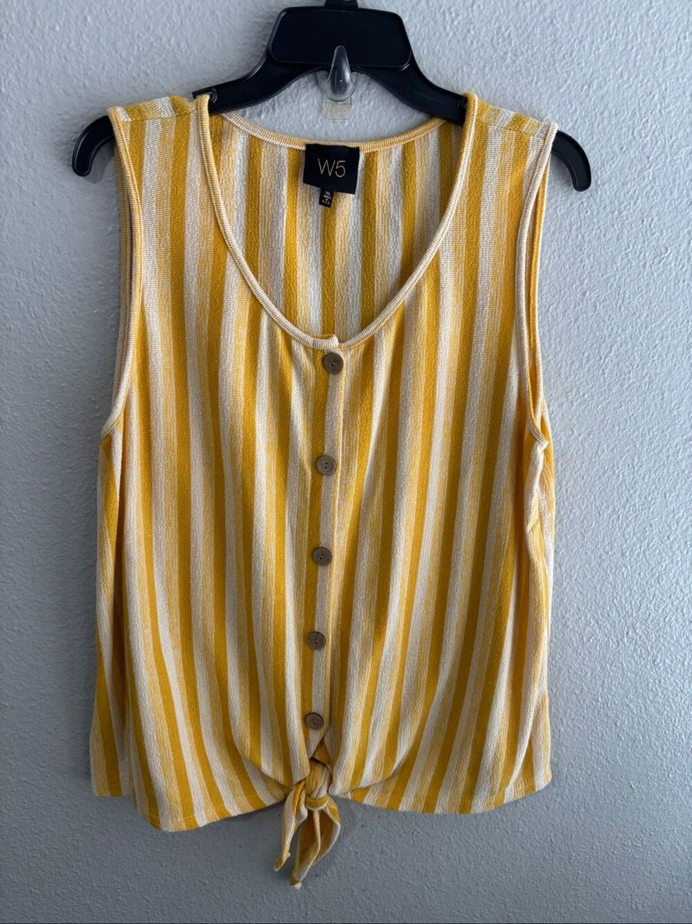 ❤️W5 Tie Front Sleeveless Button Top